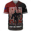 Australia Baseball Shirt Anzac Day Lest We Forget The Sacrifice Of Soldiers