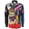 Queensland Maroons Long Sleeve Shirt United In Spirit Anzac Day Tribute