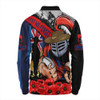Newcastle Knights Long Sleeve Polo Shirt United In Spirit Anzac Day Tribute