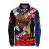 St. George Illawarra Dragons Long Sleeve Polo Shirt United In Spirit Anzac Day Tribute