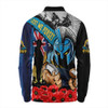 Gold Coast Titans Long Sleeve Polo Shirt United In Spirit Anzac Day Tribute