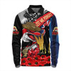 Redcliffe Dolphins Long Sleeve Polo Shirt United In Spirit Anzac Day Tribute