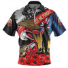 Redcliffe Dolphins Zip Polo Shirt United In Spirit Anzac Day Tribute