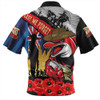 Redcliffe Dolphins Zip Polo Shirt United In Spirit Anzac Day Tribute