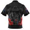Australia Zip Polo Shirt Anzac Lest We Forget Light Horse Design