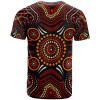 Australia Aboriginal Inspired Custom T-Shirt - Aboriginal Inspired Lizard With Dot Painting Pattern2