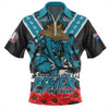 Port Adelaide Zip Polo Shirt Ripped Legacy Of The Game The ANZAC Spirit Lives On
