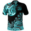 Australia Polo Shirt Custom Kindy Club Maori Pattern Aboriginal Indigenous Dot Painting Teal