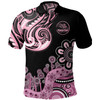 Australia Polo Shirt Custom Kindy Club Maori Pattern Aboriginal Indigenous Dot Painting Pink