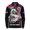Manly Warringah Sea Eagles Long Sleeve Polo Shirt Fearless ANZAC Defender
