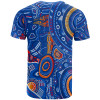 [Custom] Australia Aboriginal T-Shirt - Indigenous Footprint Patterns Blue Color