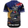 New Zealand Warriors Baseball Shirt Fearless ANZAC Defender