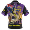 Melbourne Storm Zip Polo Shirt Fearless ANZAC Defender