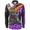 Adelaide Crows Long Sleeve Shirt ANZAC Day Honor Purple Valor And Spirit