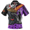 Adelaide Crows Zip Polo Shirt ANZAC Day Honor Purple Valor And Spirit
