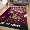 Queensland Maroons Area Rug Anzac Day Lest We Forget Strong Fighting Spirit