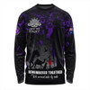 Australia Long Sleeve T-shirt Anzac Day Purple Poppy Tribute Remembered Together