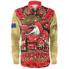 Redcliffe Dolphins Long Sleeve Shirt Ripped Legacy Of The Game The ANZAC Spirit Lives On