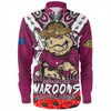 Queensland Maroons Long Sleeve Shirt Ripped Legacy Of The Game The ANZAC Spirit Lives On