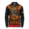 Wests Tigers Long Sleeve Polo Shirt Ripped Legacy Of The Game The ANZAC Spirit Lives On