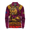 Brisbane Broncos Long Sleeve Polo Shirt Ripped Legacy Of The Game The ANZAC Spirit Lives On