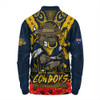 North Queensland Cowboys Long Sleeve Polo Shirt Ripped Legacy Of The Game The ANZAC Spirit Lives On