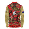 Redcliffe Dolphins Long Sleeve Polo Shirt Ripped Legacy Of The Game The ANZAC Spirit Lives On