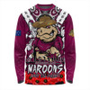 Queensland Maroons Long Sleeve T-shirt Ripped Legacy Of The Game The ANZAC Spirit Lives On