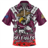 Manly Warringah Sea Eagles Zip Polo Shirt Ripped Legacy Of The Game The ANZAC Spirit Lives On