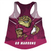 Queensland Maroons Women Racerback Singlet Strong Fighting Flame Go Maroons