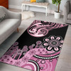 Australia Area Rug Pattern Aboriginal Indigenous Dot Painting Baby Pink