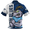 New South Wales Blues Zip Polo Shirt Blue Blooded Spirit Blues Legacy