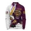 Queensland Maroons Long Sleeve Polo Shirt Battleborn Maroons
