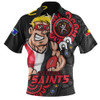 St Kilda Zip Polo Shirt Power Through Generations NAIDOC Edition