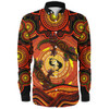 Indigenous Australian Aboriginal Long Sleeve Shirt Gecko Dreaming Spirit Circle Edition