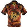 Indigenous Australian Aboriginal Zip Polo Shirt Gecko Dreaming Spirit Circle Edition