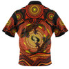 Indigenous Australian Aboriginal Zip Polo Shirt Gecko Dreaming Spirit Circle Edition