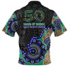 Indigenous Australian Aboriginal Zip Polo Shirt NAIDOC Fifty Years Cultural Celebration Edition