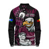 Manly Warringah Sea Eagles Long Sleeve Polo Shirt NAIDOC Indigenous Warrior Spirit