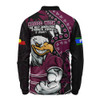 Manly Warringah Sea Eagles Long Sleeve Polo Shirt NAIDOC Indigenous Warrior Spirit