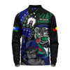 New Zealand Warriors Long Sleeve Polo Shirt NAIDOC Indigenous Warrior Spirit