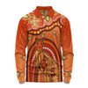 Indigenous Australian Aboriginal Long Sleeve Polo Shirt Kangaroo Dreaming Outback Spirit Edition