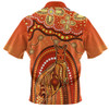 Indigenous Australian Aboriginal Zip Polo Shirt Kangaroo Dreaming Outback Spirit Edition