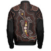 Indigenous Australian Aboriginal Bomber Jacket Aboriginal Gecko Dreaming Path