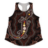 Indigenous Australian Aboriginal Women Racerback Singlet Aboriginal Gecko Dreaming Path