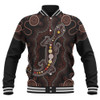Indigenous Australian Aboriginal Baseball Jacket Aboriginal Gecko Dreaming Path