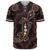 Indigenous Australian Aboriginal Baseball Shirt Aboriginal Gecko Dreaming Path