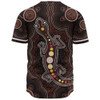 Indigenous Australian Aboriginal Baseball Shirt Aboriginal Gecko Dreaming Path