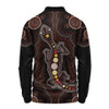 Indigenous Australian Aboriginal Long Sleeve Polo Shirt Aboriginal Gecko Dreaming Path