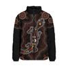 Indigenous Australian Aboriginal Padded Jacket Aboriginal Gecko Dreaming Path